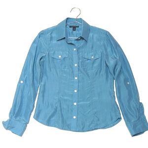 Banana Republic | Button Silk Blouse | Luxury | Lightweight | Travel | Flowy |